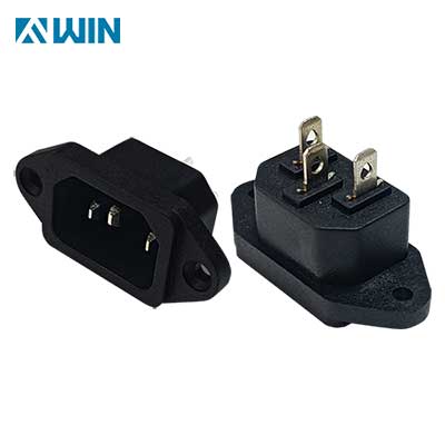 C14 Male AC Socket Chassis Mount